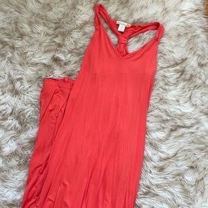 Coral maxi dress